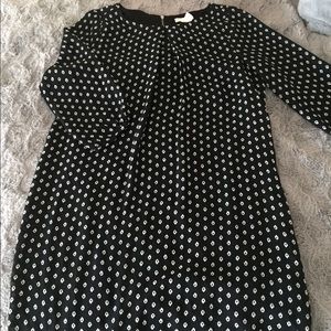 H&M 3/4 Sleeve Black Printed Dress